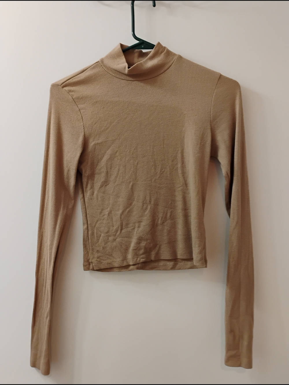 American Eagle Outfitters Tan Mock Neck Long Sleeve Top
